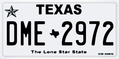 TX license plate DME2972