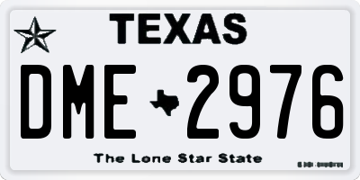 TX license plate DME2976