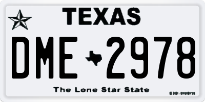 TX license plate DME2978