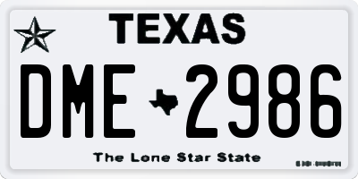 TX license plate DME2986