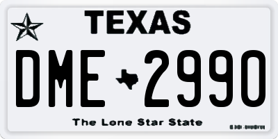 TX license plate DME2990