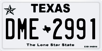 TX license plate DME2991