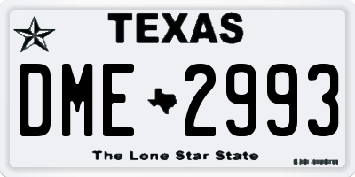 TX license plate DME2993