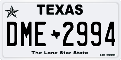 TX license plate DME2994