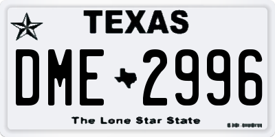 TX license plate DME2996