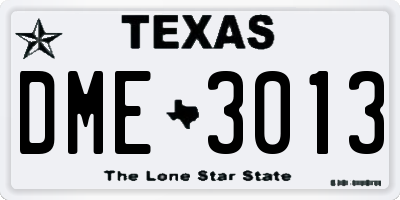 TX license plate DME3013