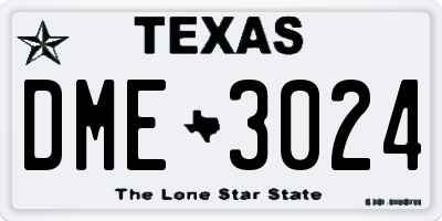 TX license plate DME3024