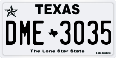 TX license plate DME3035