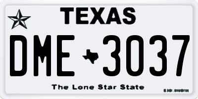 TX license plate DME3037