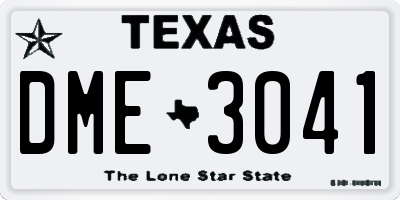 TX license plate DME3041