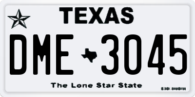 TX license plate DME3045