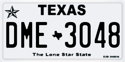 TX license plate DME3048