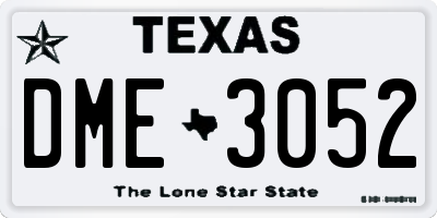 TX license plate DME3052