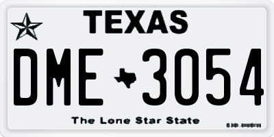 TX license plate DME3054
