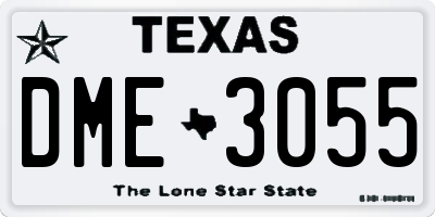TX license plate DME3055
