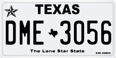 TX license plate DME3056