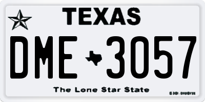 TX license plate DME3057
