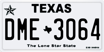 TX license plate DME3064