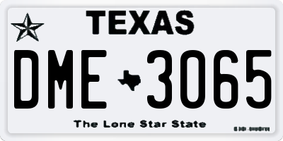 TX license plate DME3065