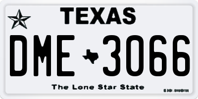 TX license plate DME3066