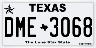 TX license plate DME3068