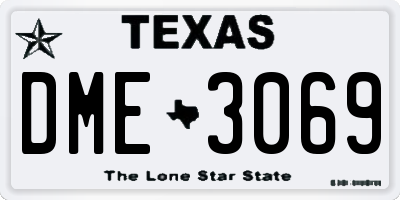 TX license plate DME3069