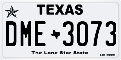 TX license plate DME3073