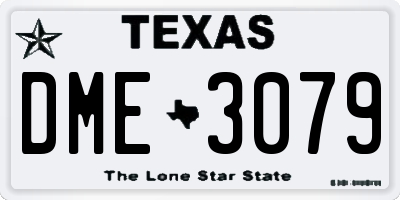 TX license plate DME3079