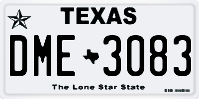 TX license plate DME3083
