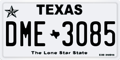 TX license plate DME3085