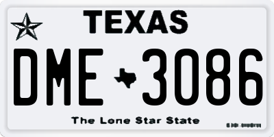 TX license plate DME3086