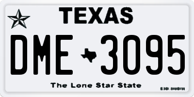TX license plate DME3095