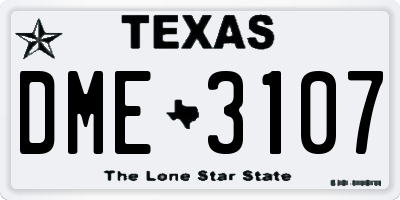 TX license plate DME3107