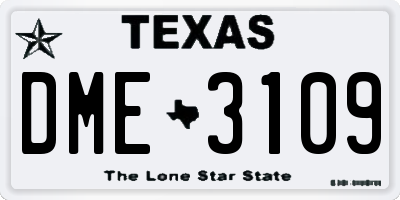 TX license plate DME3109