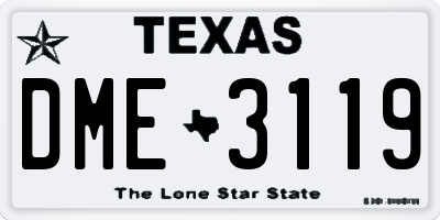 TX license plate DME3119