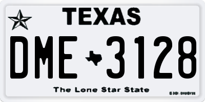 TX license plate DME3128