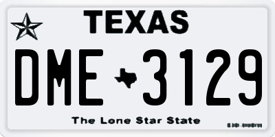TX license plate DME3129