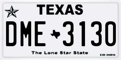 TX license plate DME3130