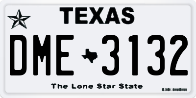 TX license plate DME3132