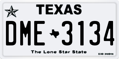 TX license plate DME3134