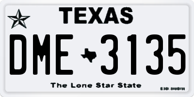 TX license plate DME3135