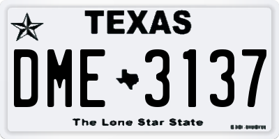 TX license plate DME3137