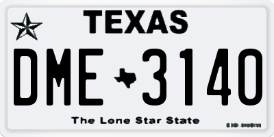 TX license plate DME3140