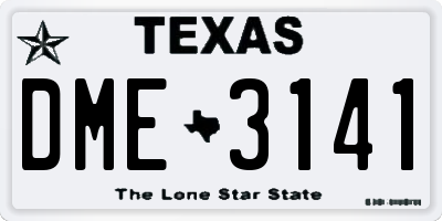 TX license plate DME3141