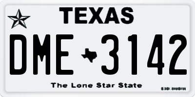TX license plate DME3142