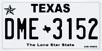 TX license plate DME3152