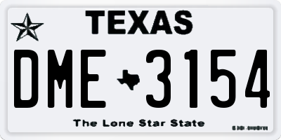 TX license plate DME3154