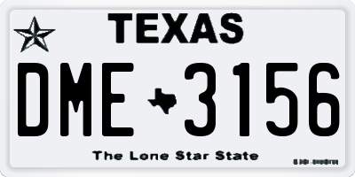 TX license plate DME3156