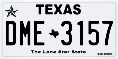 TX license plate DME3157