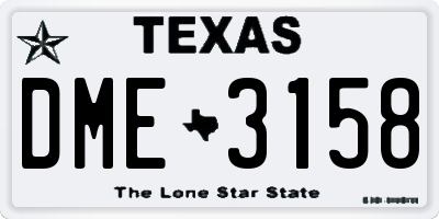 TX license plate DME3158